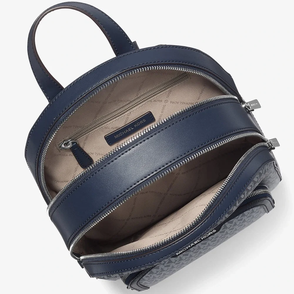 Michael Kors Jaycee Medium Ombré Signature Logo Backpack Navy NWT